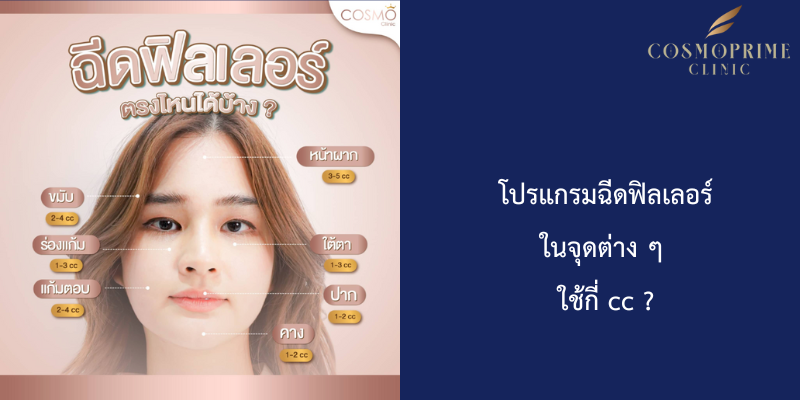 โปรแกรมฉีดฟิลเลอร์ ในจุดต่างๆใช้กี่ cc